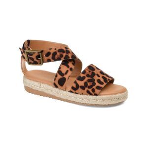 JOURNEE COLLECTION Womens Brown Trinity Toe Platform Espadrille Shoes 5.5 M